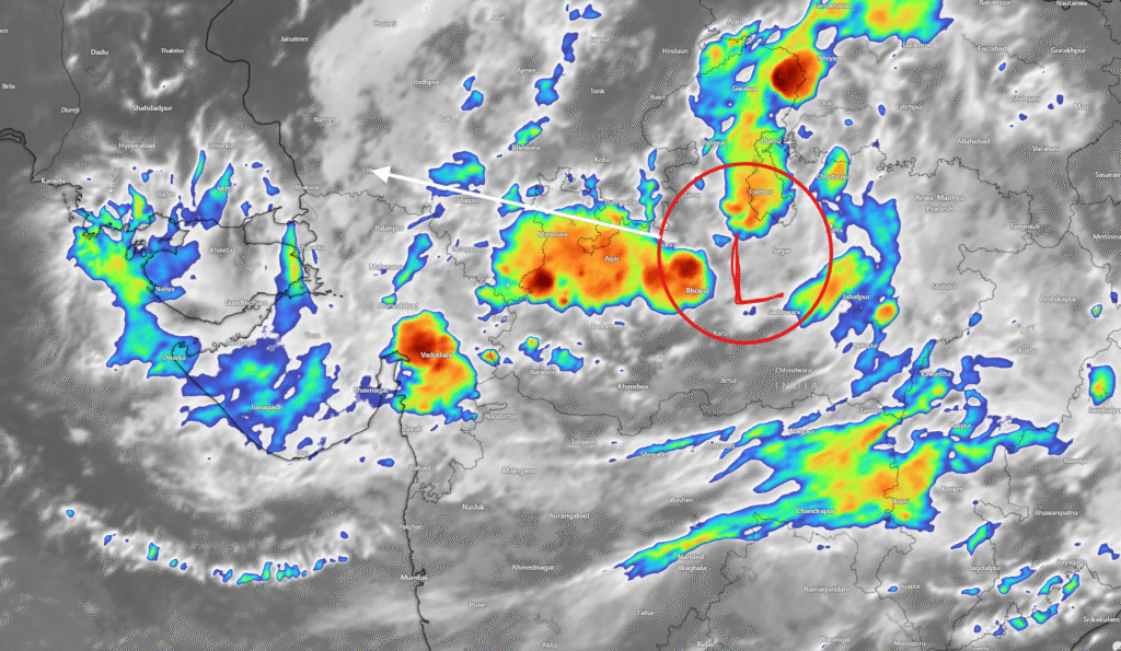 લો પ્રેશરની સંભવિત ધીમી ચાલ, ઉત્તર ગુજરાત બોર્ડર વિસ્તારો આસપાસ સામાન્ય કરતાં વધુ કલાકો સુધી રહેવાની સંભાવના , ઉત્તર ગુજરાત/ પૂર્વ મધ્ય ગુજરાતના વિસ્તારોમાં મેઘ તાંડવ થશે.